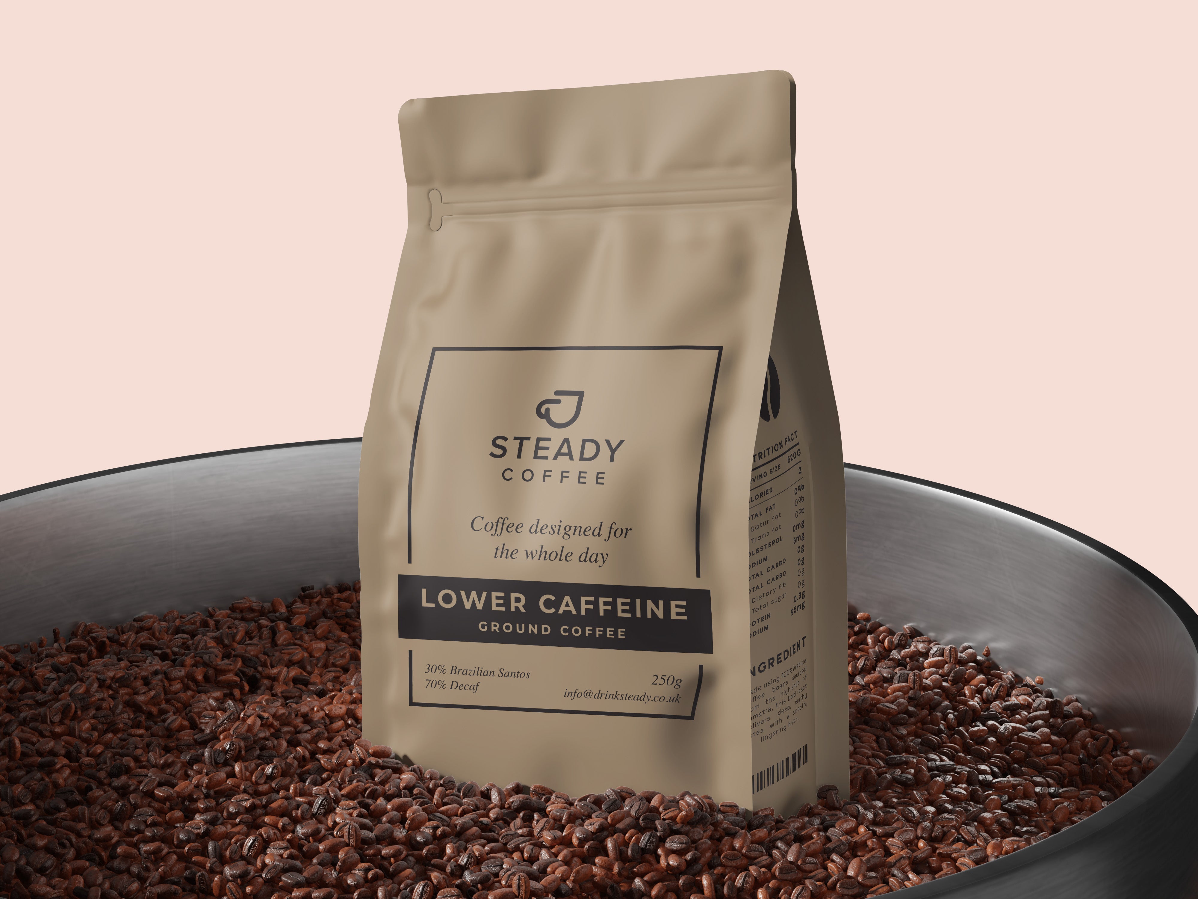 Steady Coffee - Lower Caffeine Ground Coffee (250g)